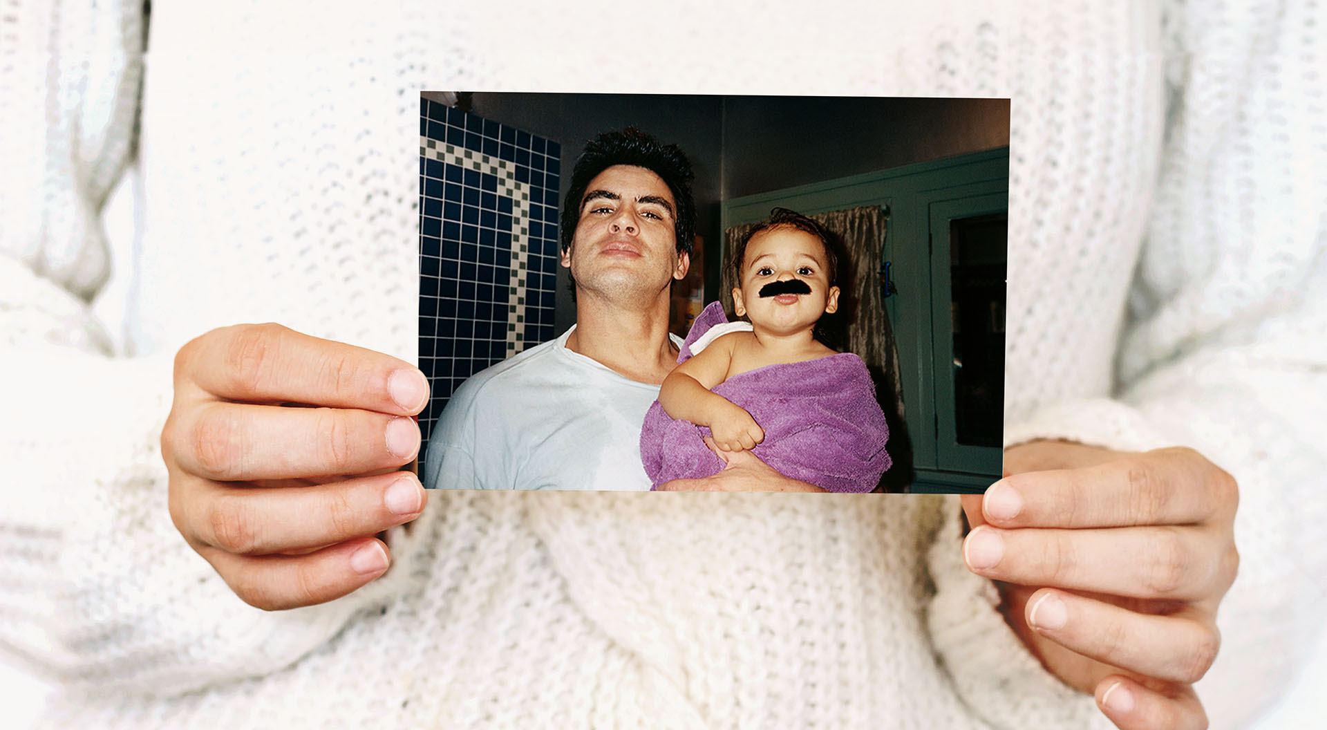 Isänpäiväkortti hassuttelukuvalla