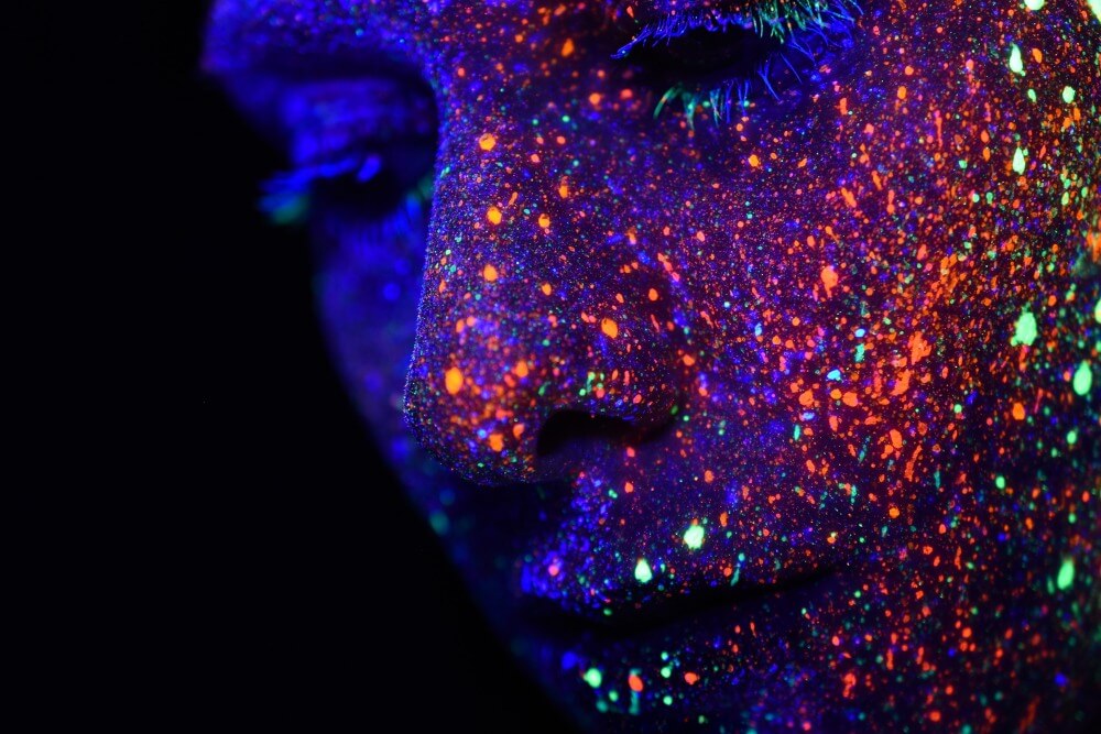 Schwarzlicht-Lichtspiele Bunt, Bunter, Schwarzlichtfotografie