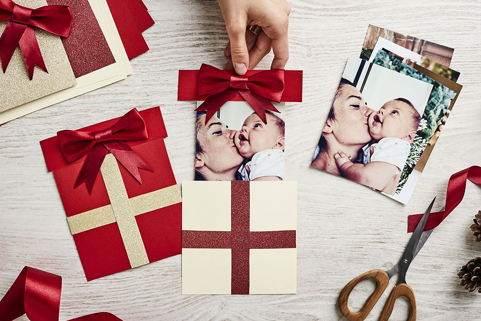 Det här hemmagjorda julkortet har en överraskning på insidan