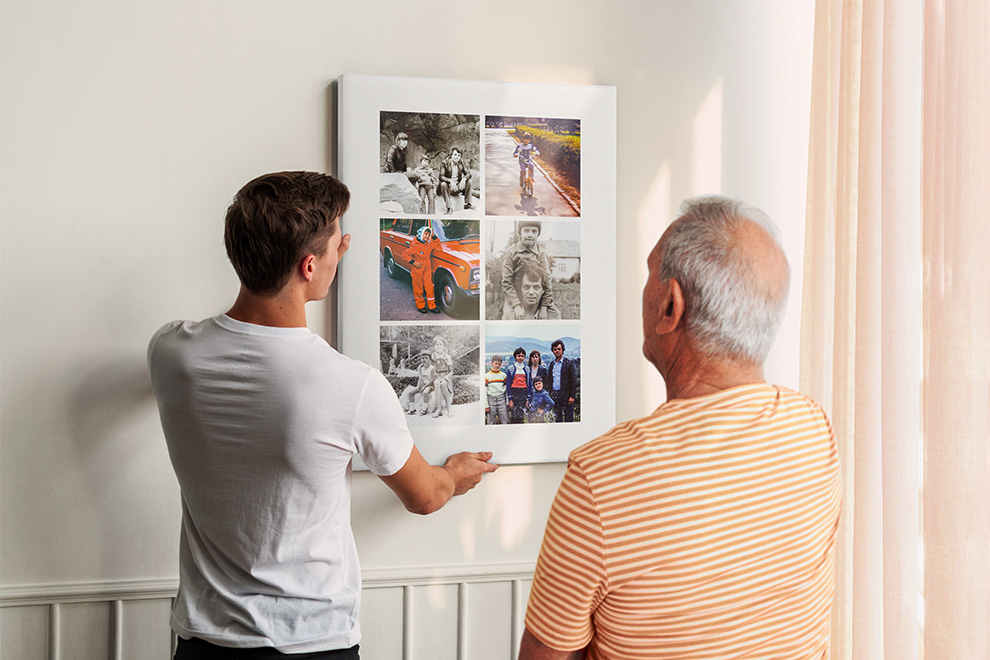 Gör en dekorativ tavla av gamla foton