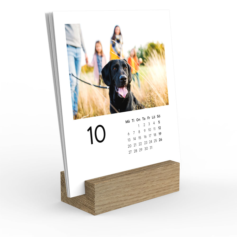 Bordskalender med träblock