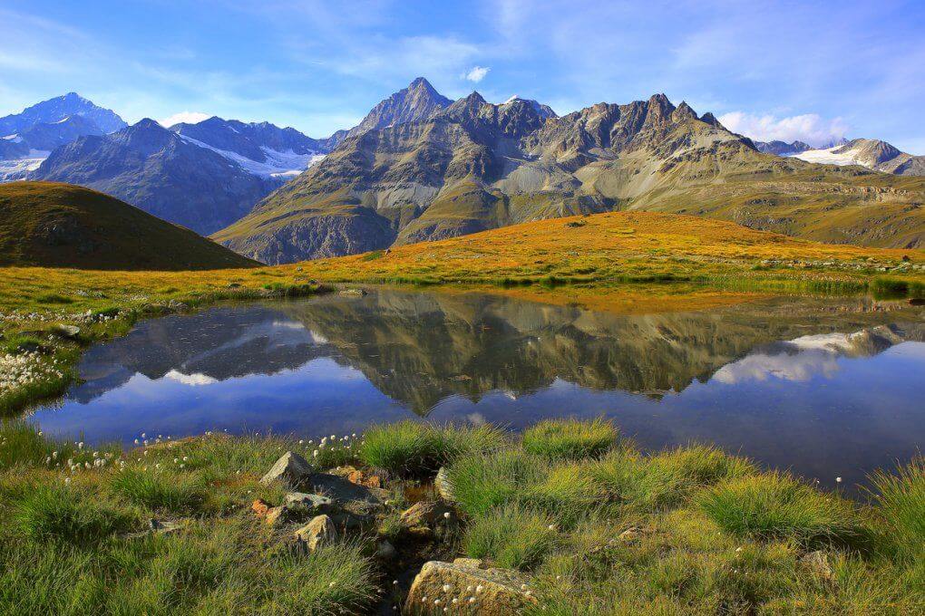 Schweizer-Alpen-im-Herbst-mit-See Hyperfokale Distanz