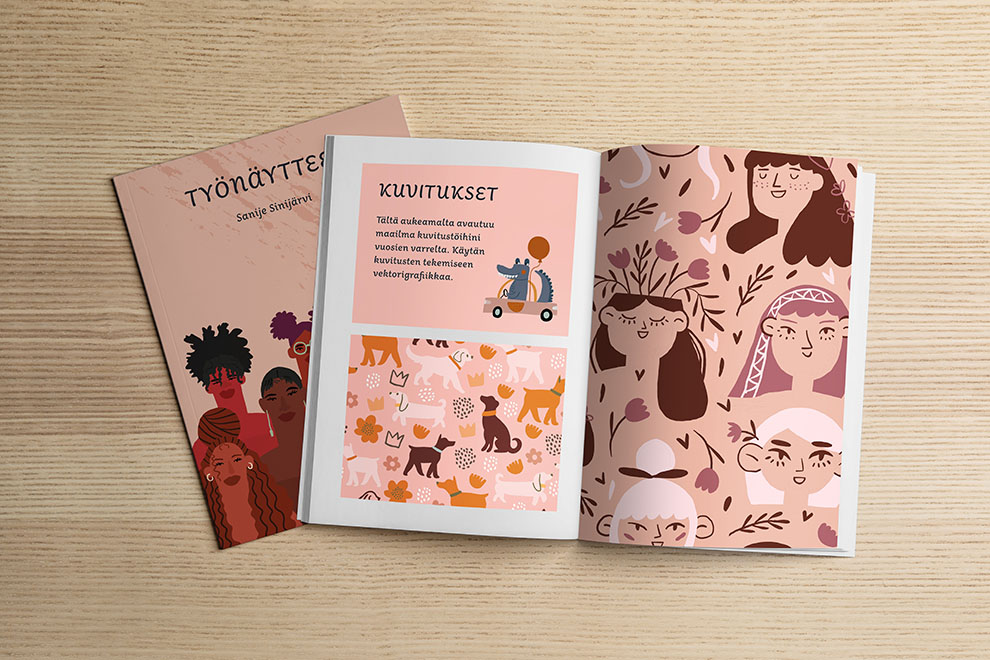 Tee vaikuttava portfolio tai työnäytekansio kuvakirjana