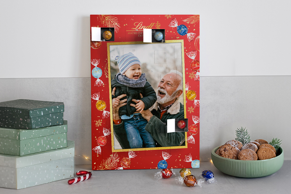 Individueller Foto-Adventskalender mit Lindt Schokolade Individueller Foto-Adventskalender mit Lindt Schokolade
