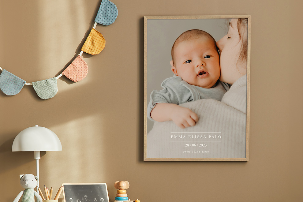 Itse tehty vauvajuliste on täydellisen ihana!