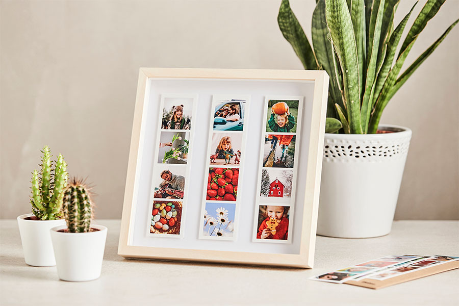 Samla dina Photo booth-bilder i ett färgglatt kollage i en ram